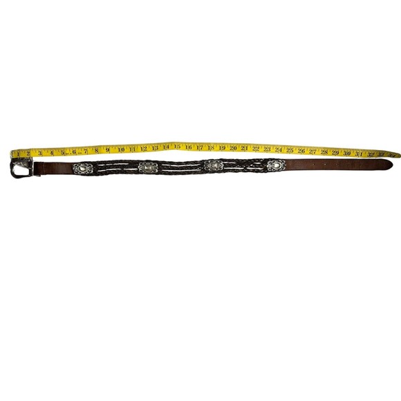 Vintage Brown Woven Strand Leather w Solid Brass Buckle  Size S - Picture 9 of 11